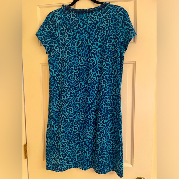 Lilly Pulitzer V Neck Etta Dress in Oyster Bay Navy My Favorite Spot -Medium - Picture 3 of 5